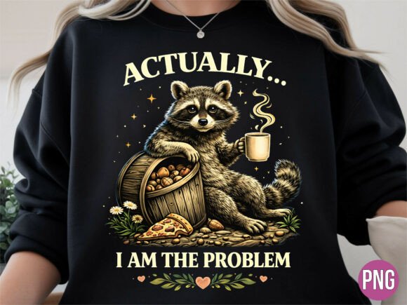 Actually I Am the Problem Raccoon PNG
