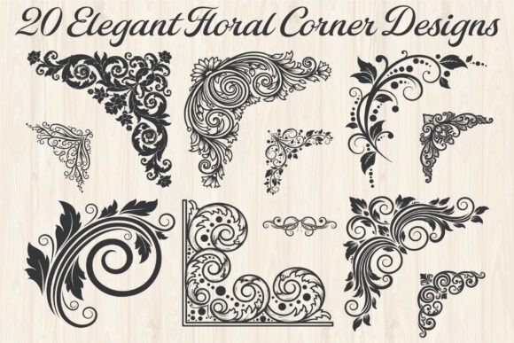 Elegant Floral Corner Designs for Creative Projects