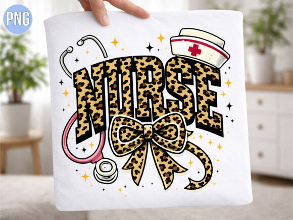 Elevating Print-on-Demand with the Leopard Print Nurse Bow PNG Shirt Design