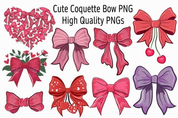 Evaluating the Cute Coquette Bow PNG Clipart Set for Creative Projects