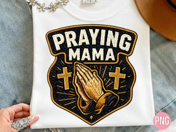 Evaluating the Praying Mama Religious Shield PNG Shirt Design for Creative Projects