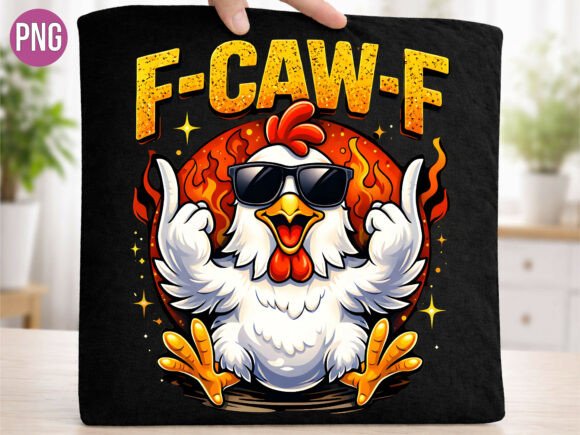 Funny Sunglasses Rooster F-Caw-F PNG: Elevate Your Creative Projects with Premium Digital Art