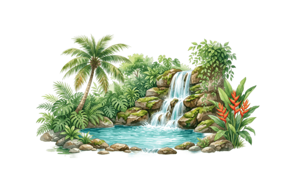 Integrating Safari Waterfall Png Clipart into Your Creative Workflow
