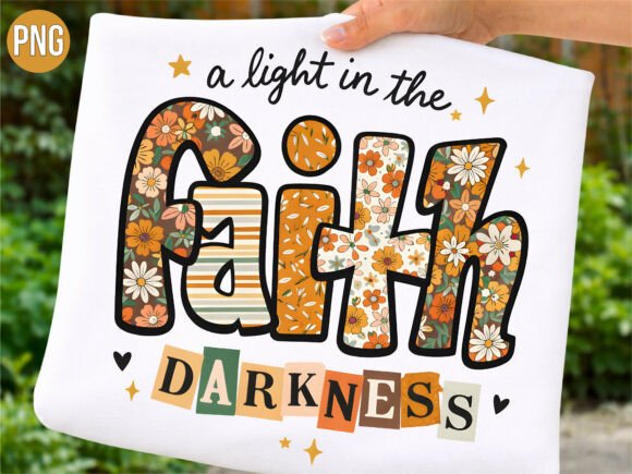 Light in the Faith Darkness Floral PNG
