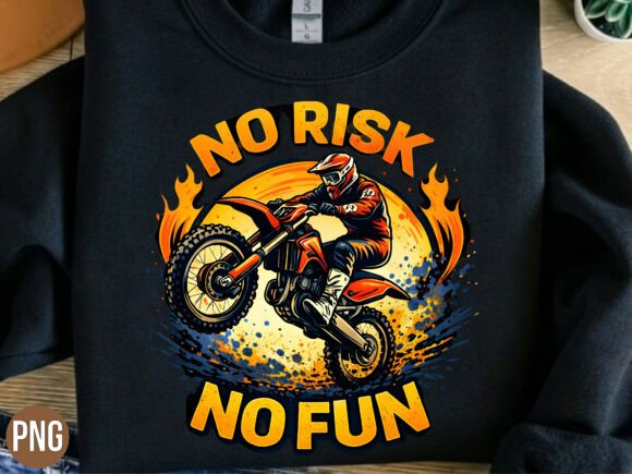 No Risk No Fun Dirt Bike Racing PNG