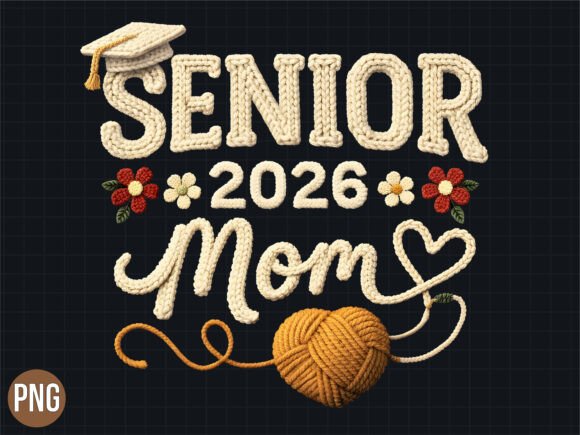 Senior 2026 Mom Graduation Yarn PNG