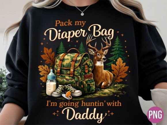 Strategic Branding with the Hunting with Daddy Deer Diaper Bag PNG